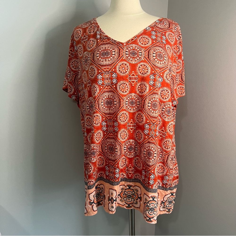Chico's Zenergy 3 (16/18) Multicolor Boho Geometric Print Tunic Top